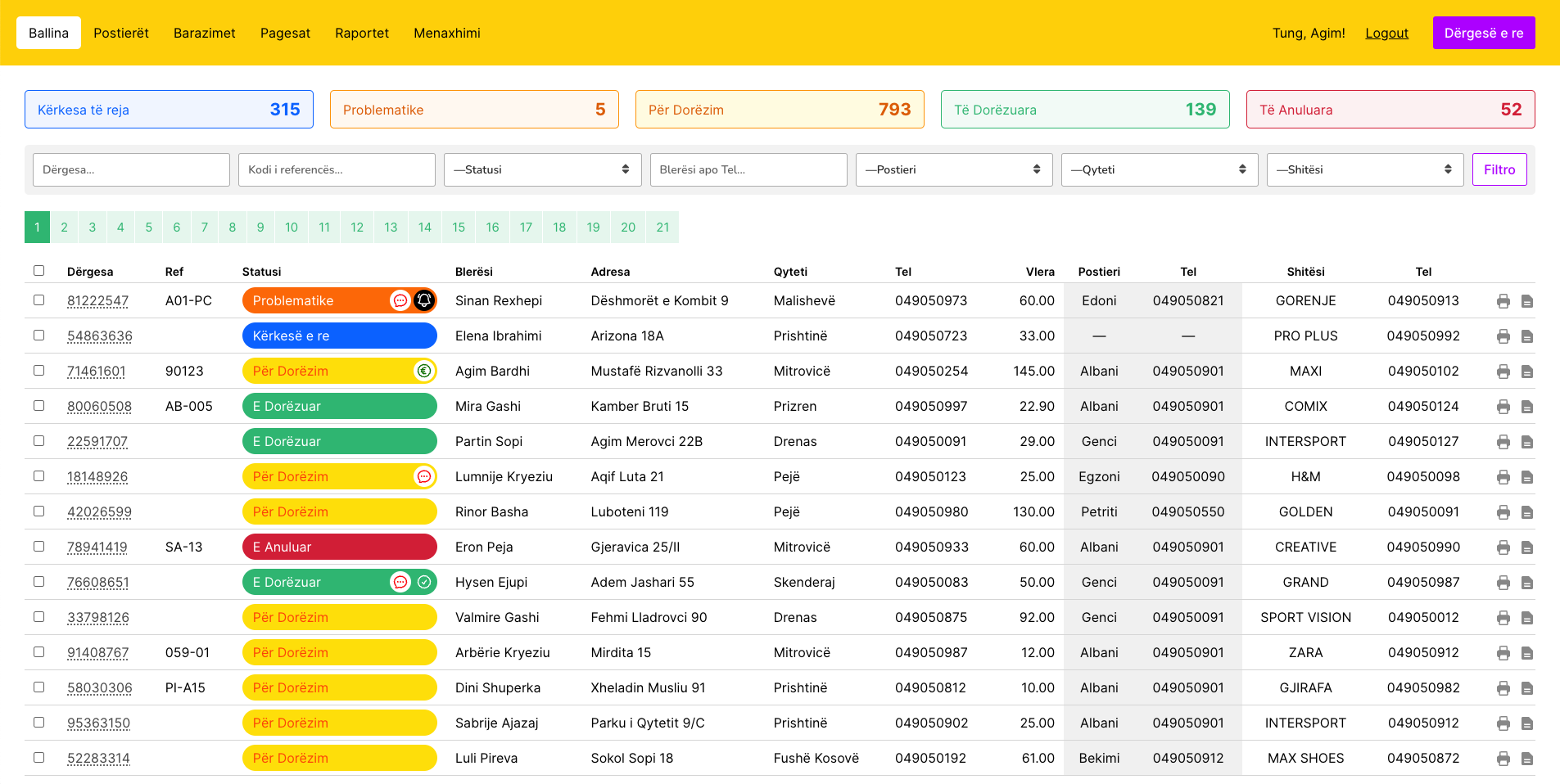 PostaZOOM Dashboard